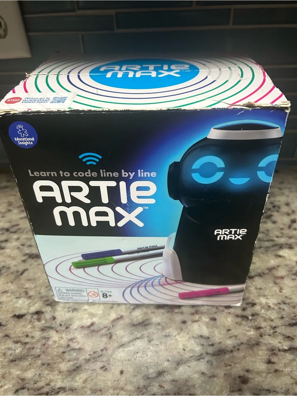 Artie Max Black & White Drawing Robot with Color Pens.